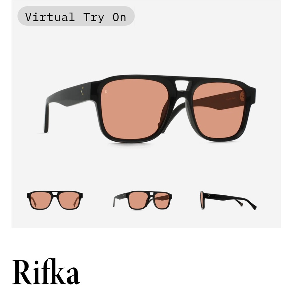 Raen Rifka Black Sunglasses with Orange Lenses (Unisex)
